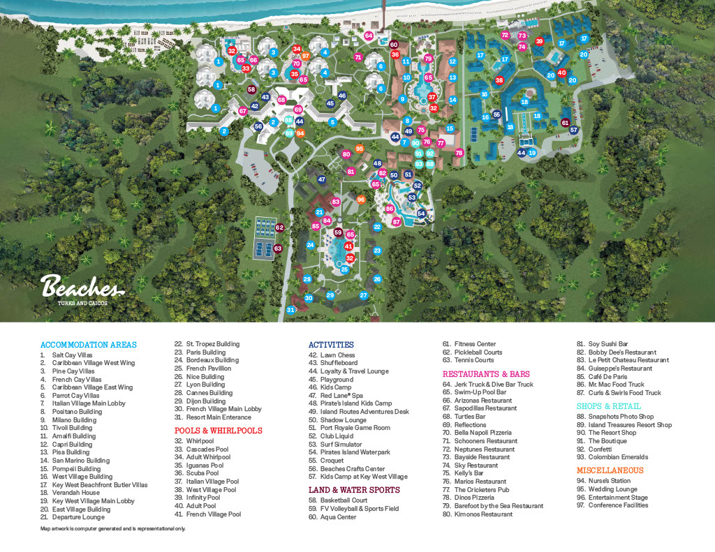 Beaches Turks and Caicos Map