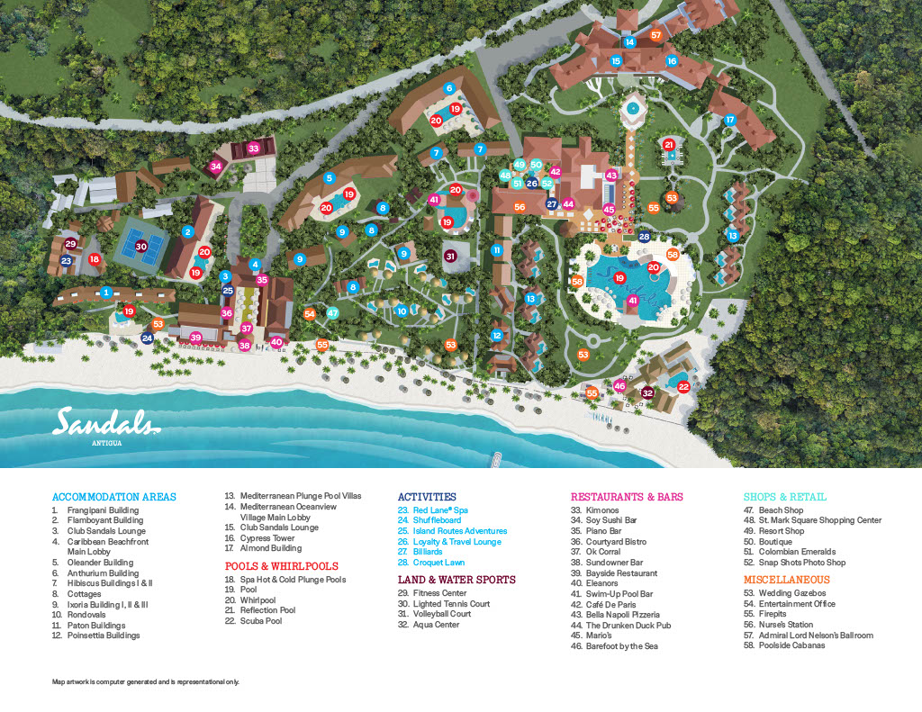 Sandals Grande Antigua Map