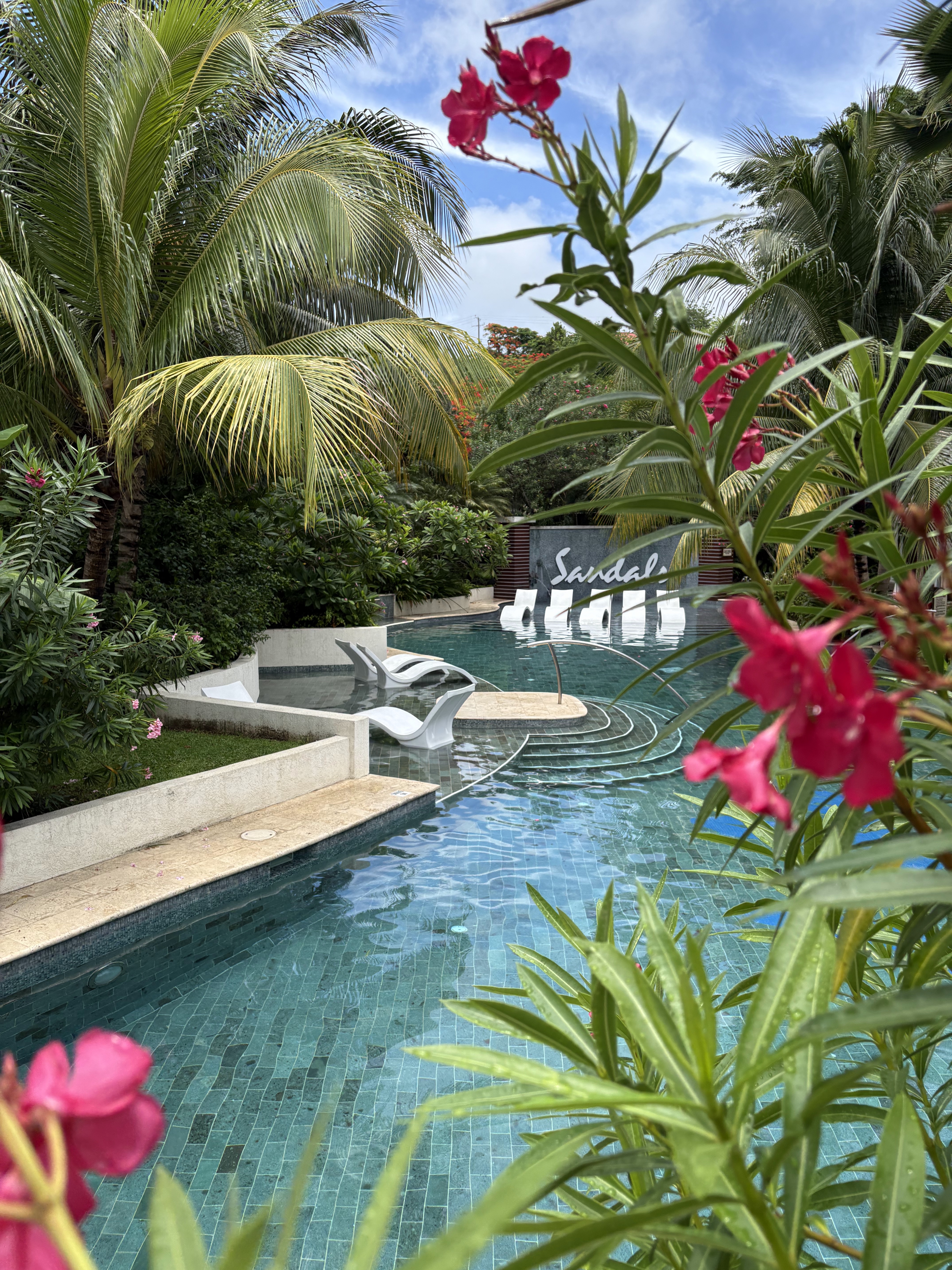 Sandals Halcyon Beach River Pool with Flowers