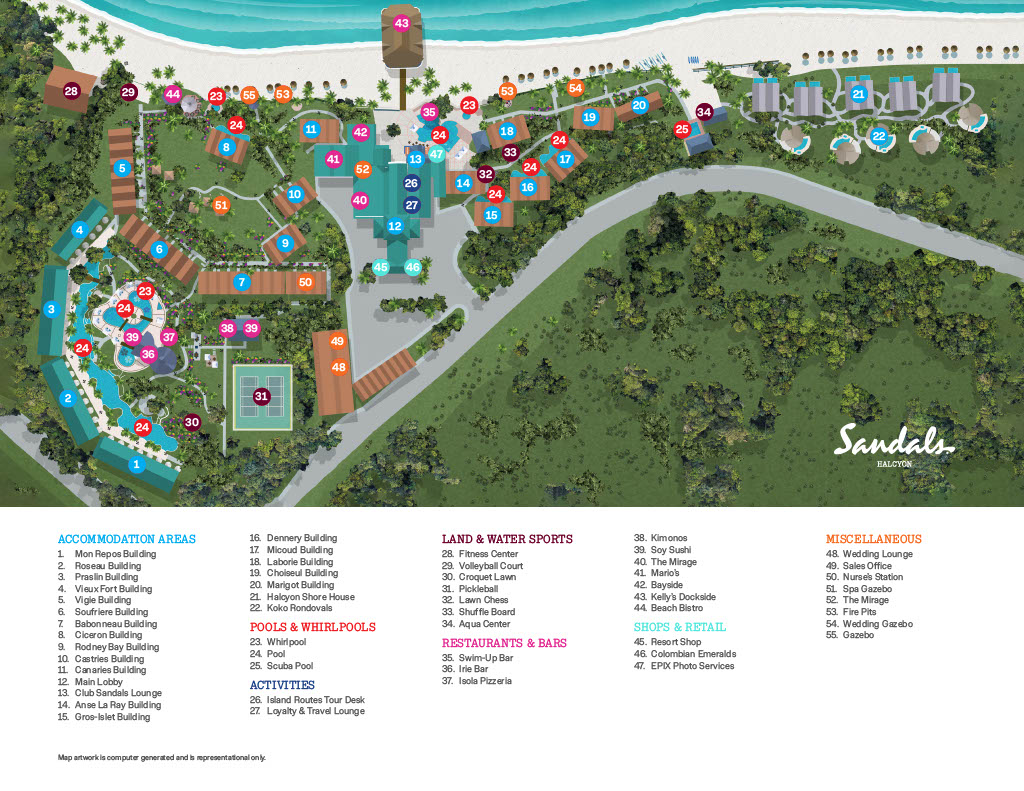 Sandals Halcyon Map