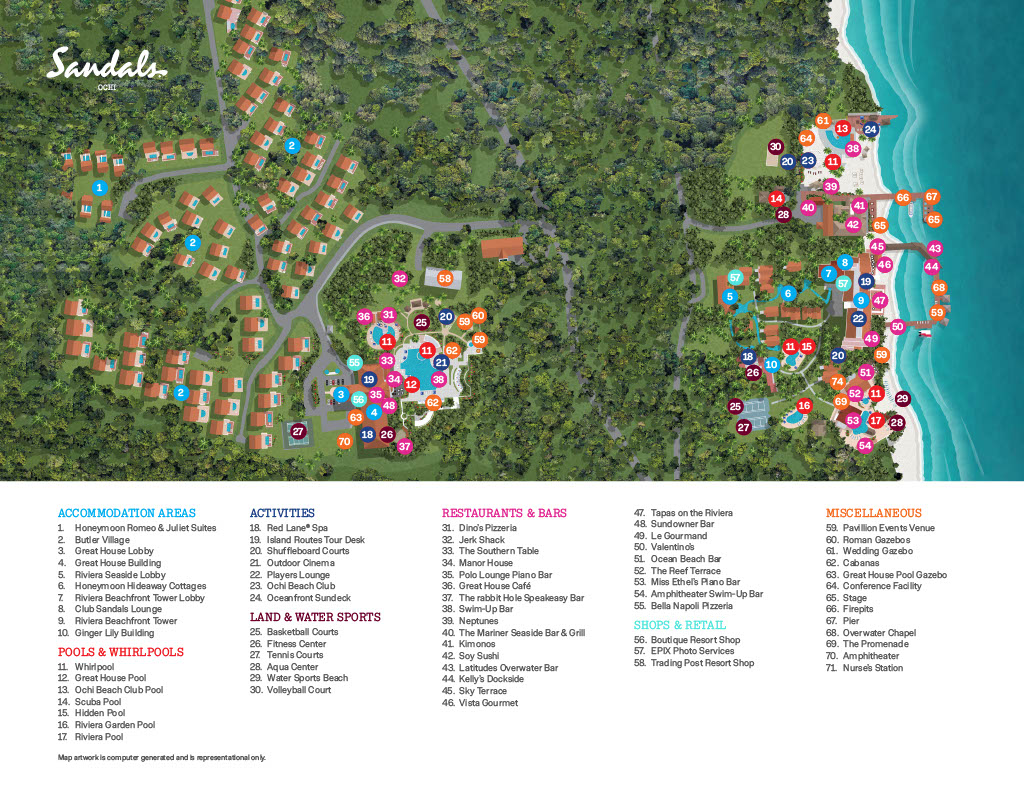 Sandals Ochi Map