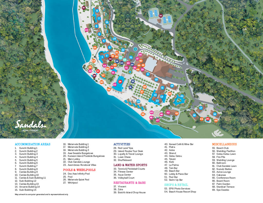 Sandals Royal Curacao Map