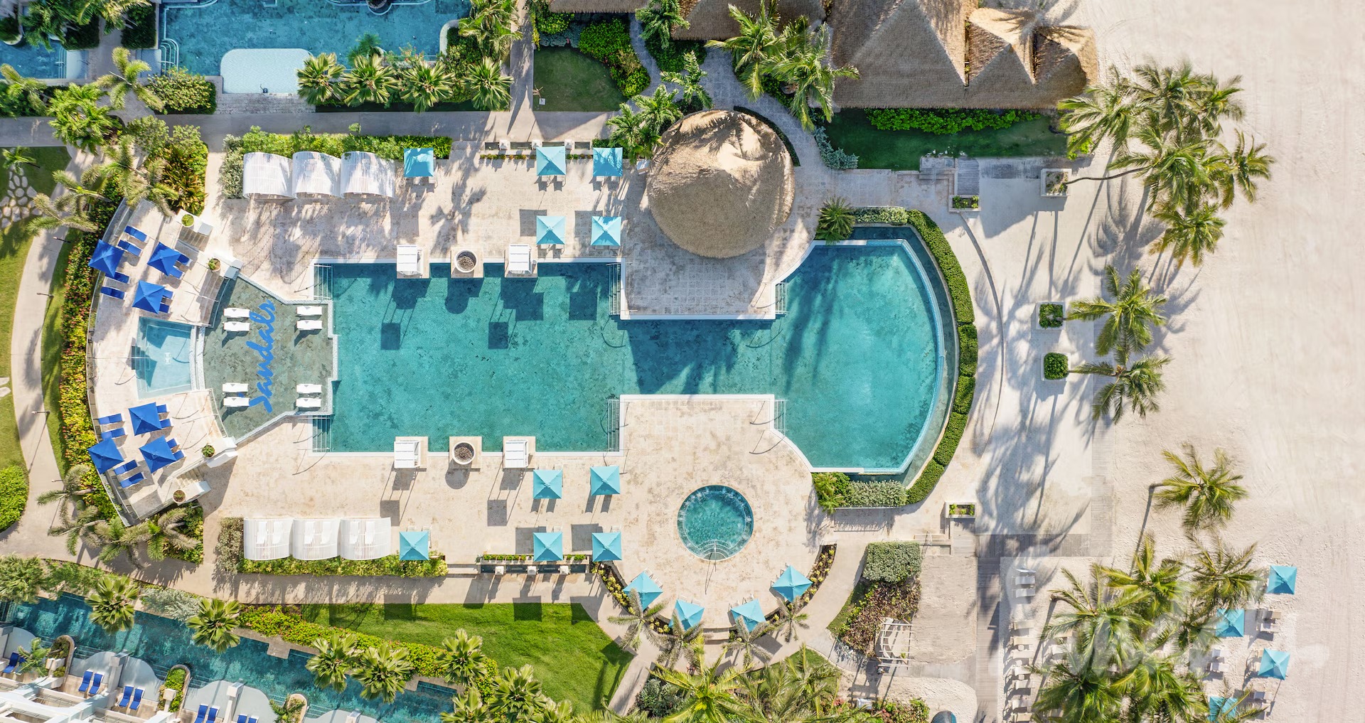 Sandals Royal Barbados Pool Aerial